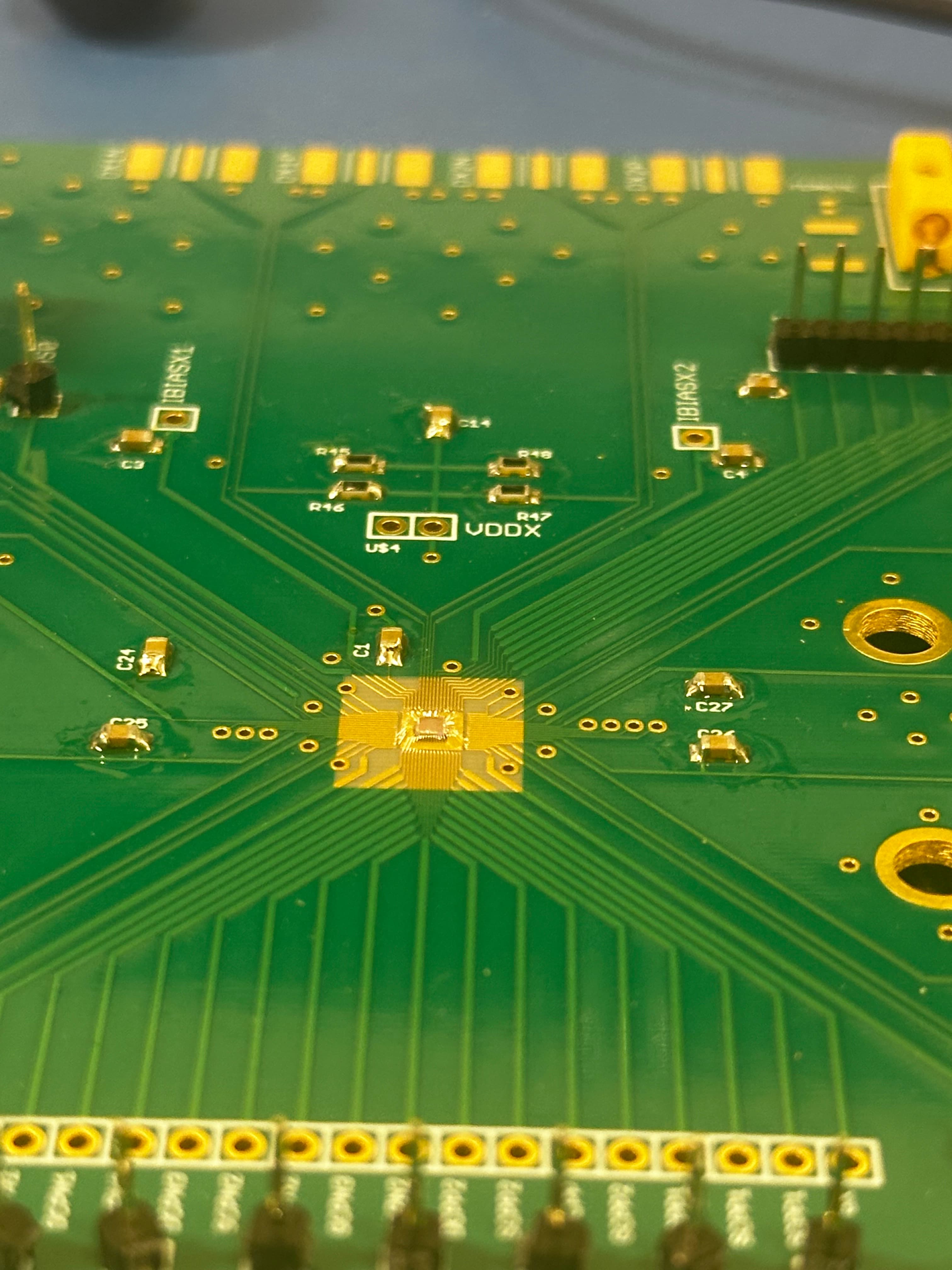 Bonded chip on PCB breakout board